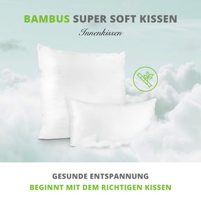 Bambus Super Soft Kissen 45x45cm mit 530g Füllung als Sofakissen, Füllkissen, Innenkissen oder auch als Bettkissen, Reisekissen