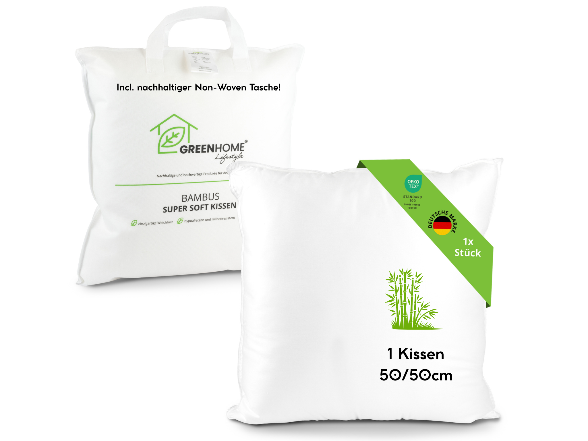 Bambus Super Soft Kissen 50x50 cm – Lounge & Sofakissen